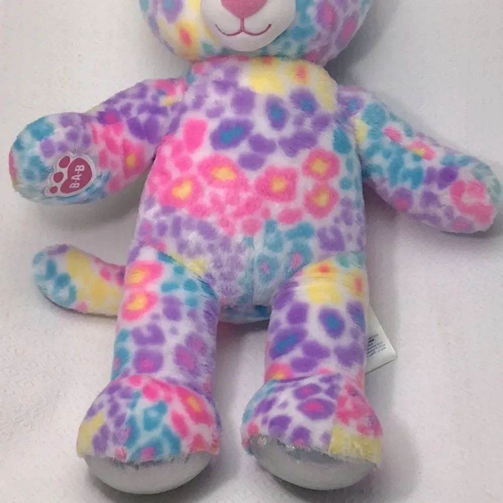 Build-A-Bear Rainbow Leopard Print Kitty - Picture 3 of 9
